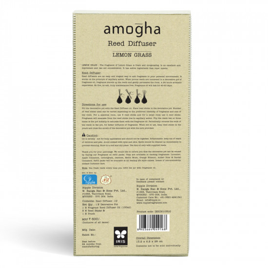 Amogha - Reed Diffuser - LEMON GRASS